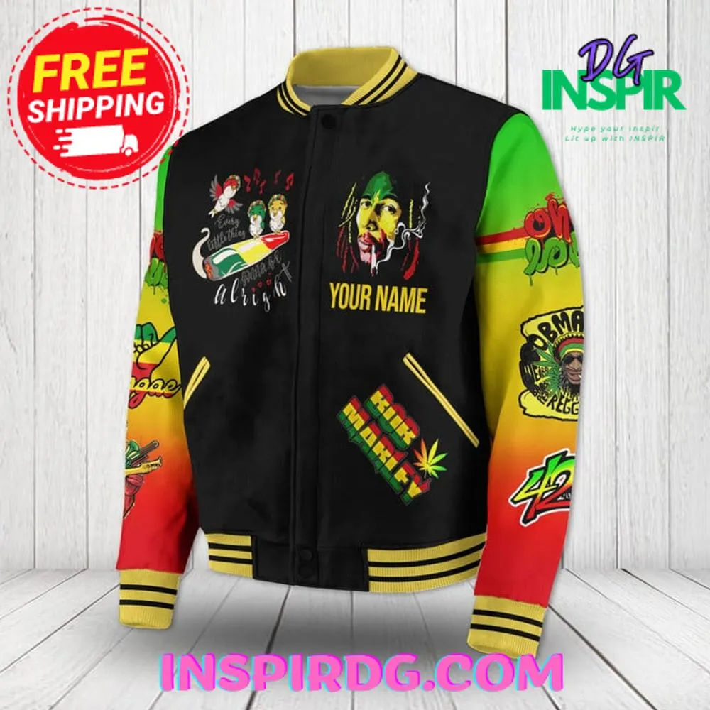 -The Bob Marley “Love The Life You Live” Baseball Jacket