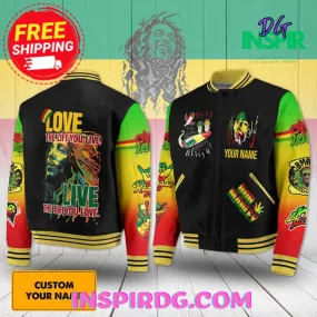 -The Bob Marley “Love The Life You Live” Baseball Jacket