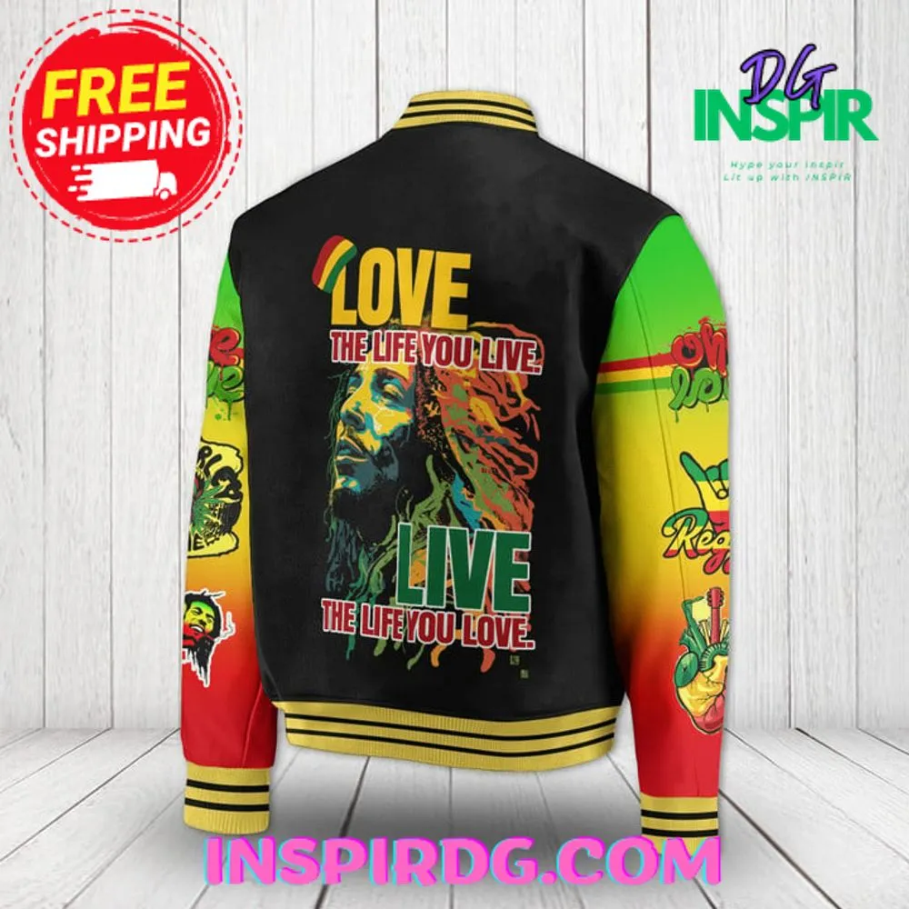 -The Bob Marley “Love The Life You Live” Baseball Jacket