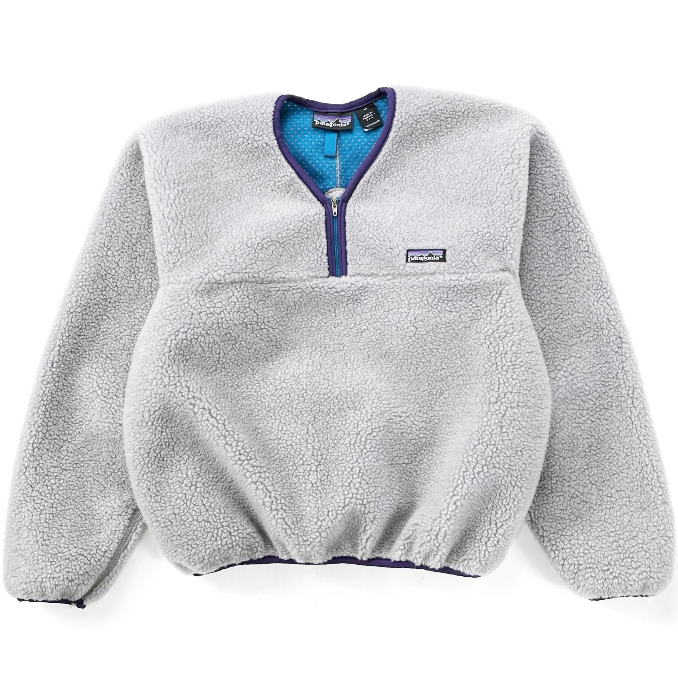 1993 Patagonia Retro Pile Paddling Pullover, Heather Grey (M)