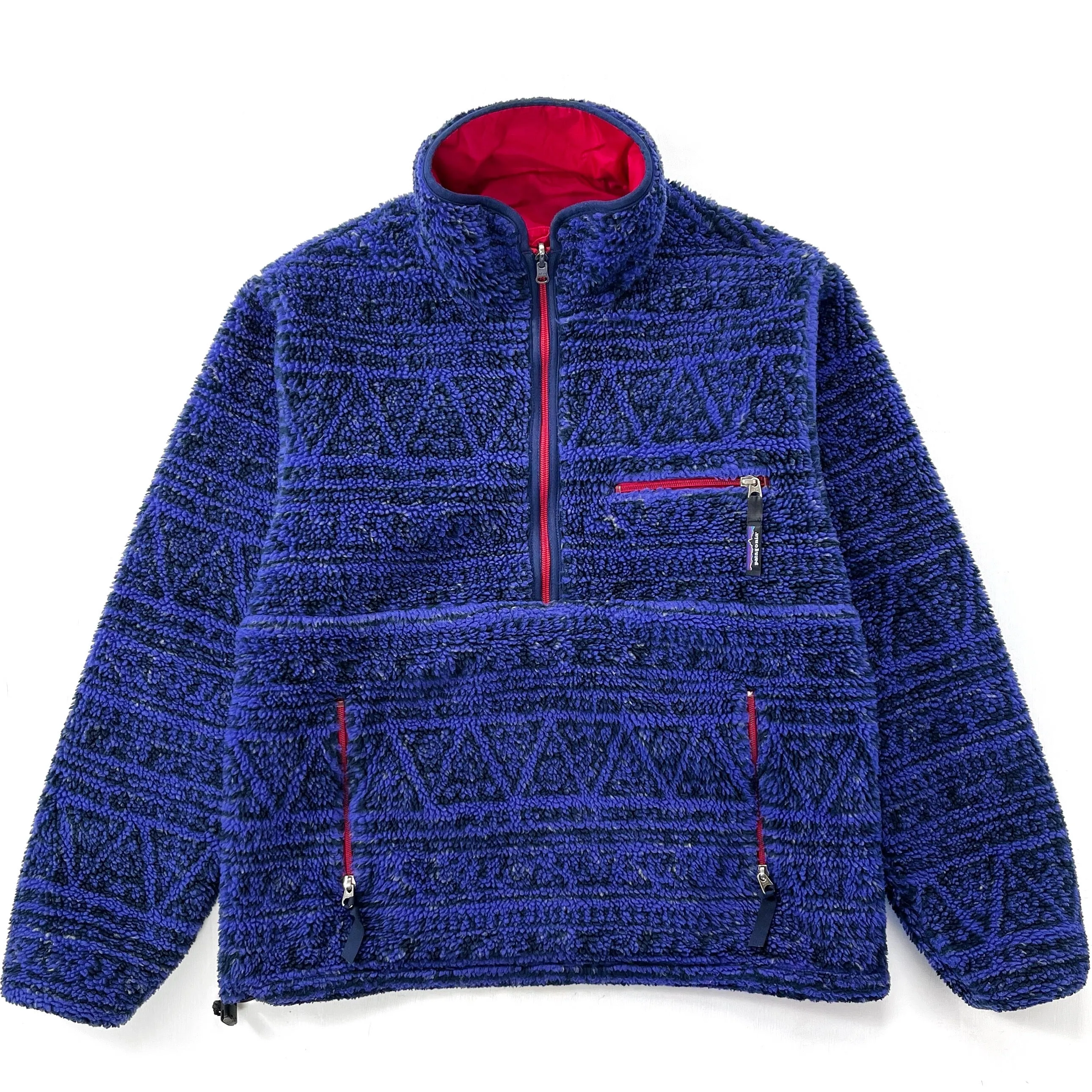 1996 Patagonia Reversible Deep Pile Glissade Pullover, Sarasa (M)