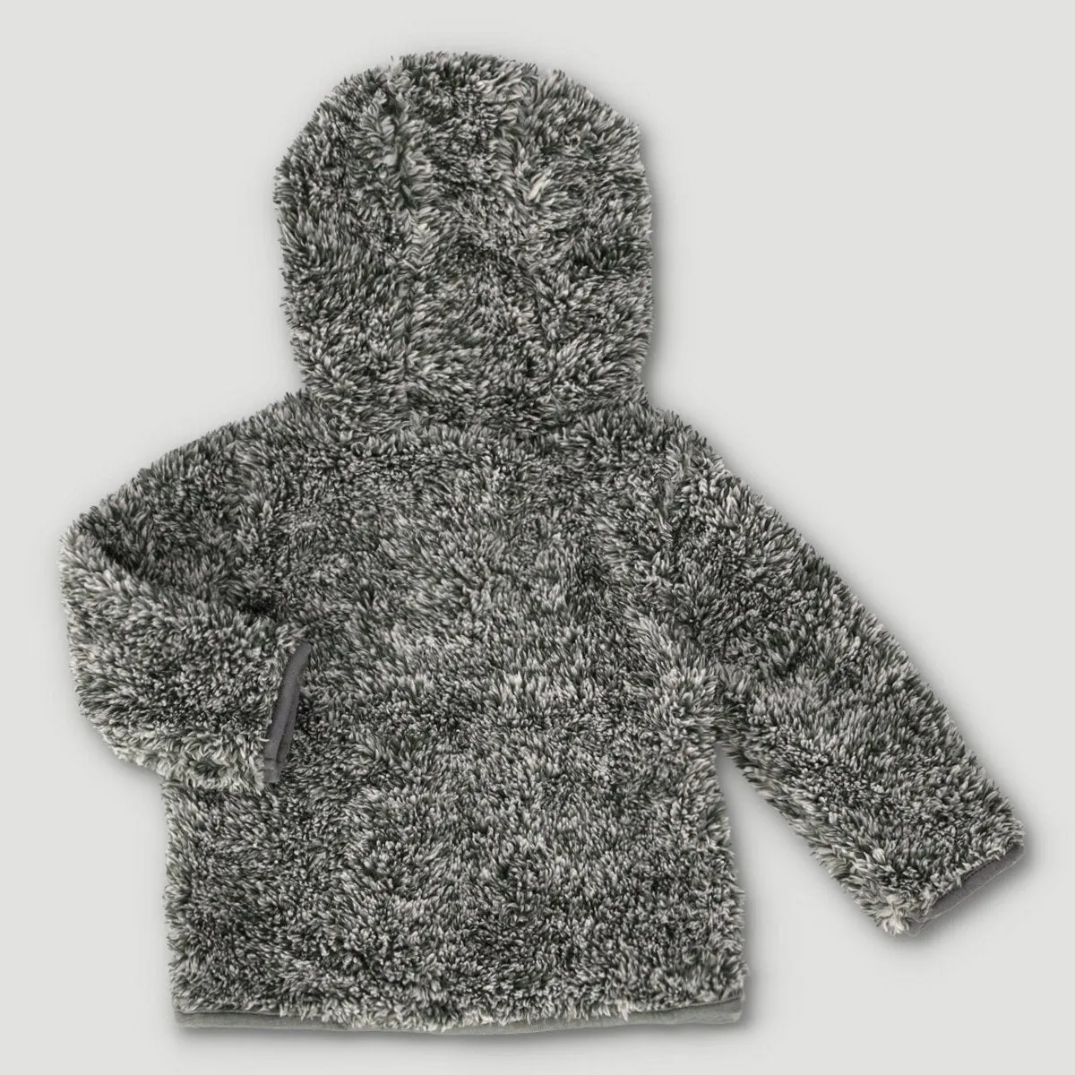 2 Tone Shaggy Fleece Jacket - Charcoal