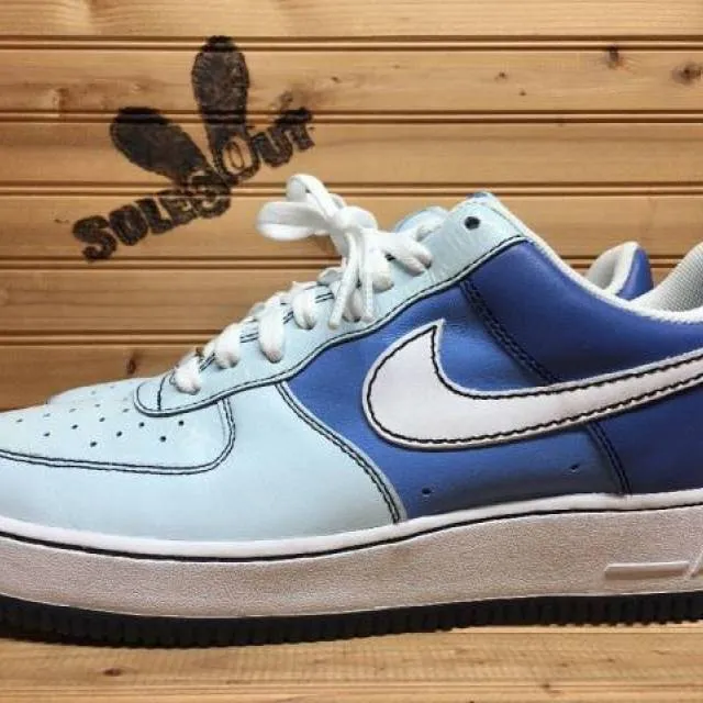 2007 womens nike air force one 1 low sz 12 shades of blue 315115-412 cr