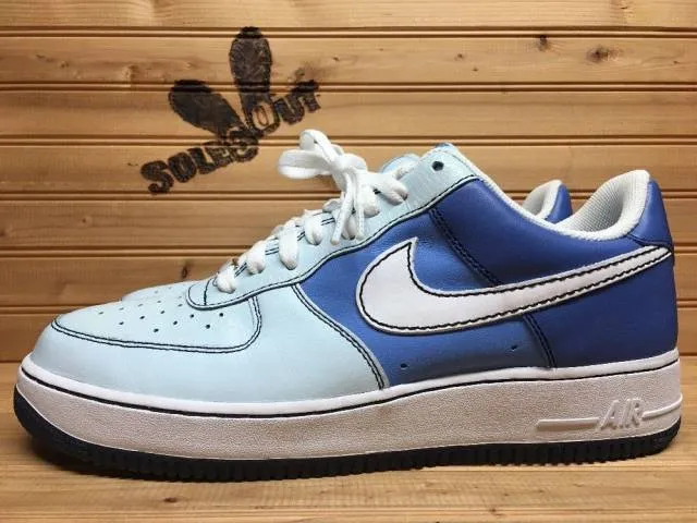 2007 womens nike air force one 1 low sz 12 shades of blue 315115-412 cr