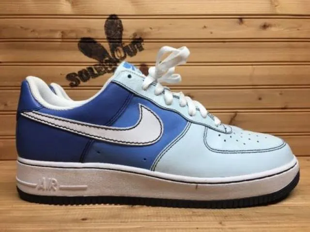 2007 womens nike air force one 1 low sz 12 shades of blue 315115-412 cr