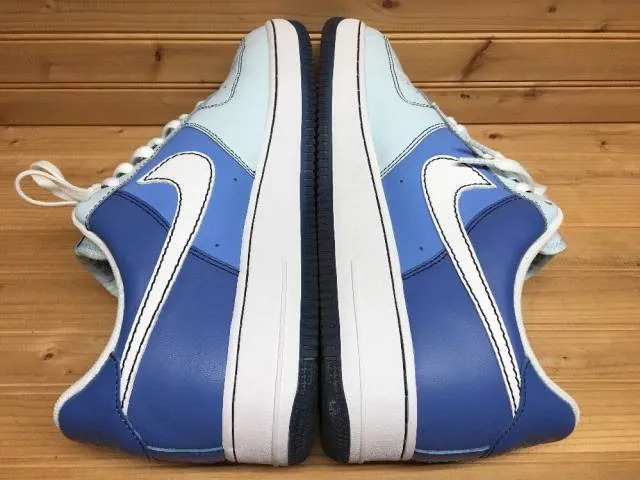 2007 womens nike air force one 1 low sz 12 shades of blue 315115-412 cr