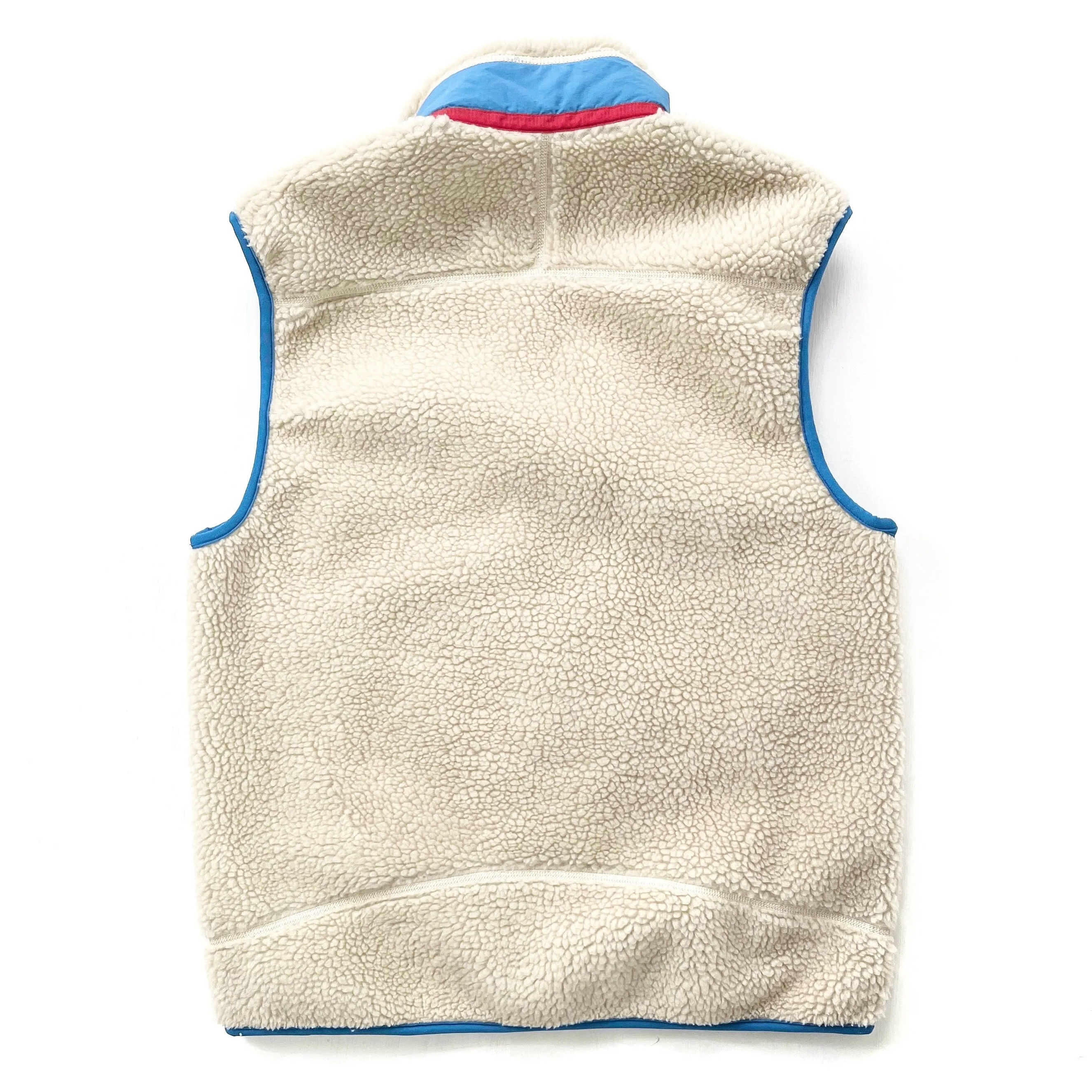 2010 Patagonia Classic Retro-X Fleece Vest, Natural & Light Blue (M)