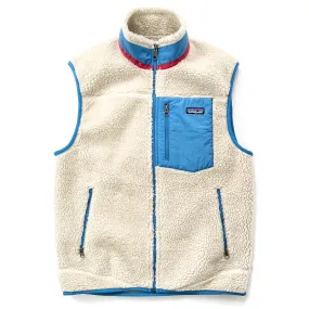 2010 Patagonia Classic Retro-X Fleece Vest, Natural & Light Blue (M)