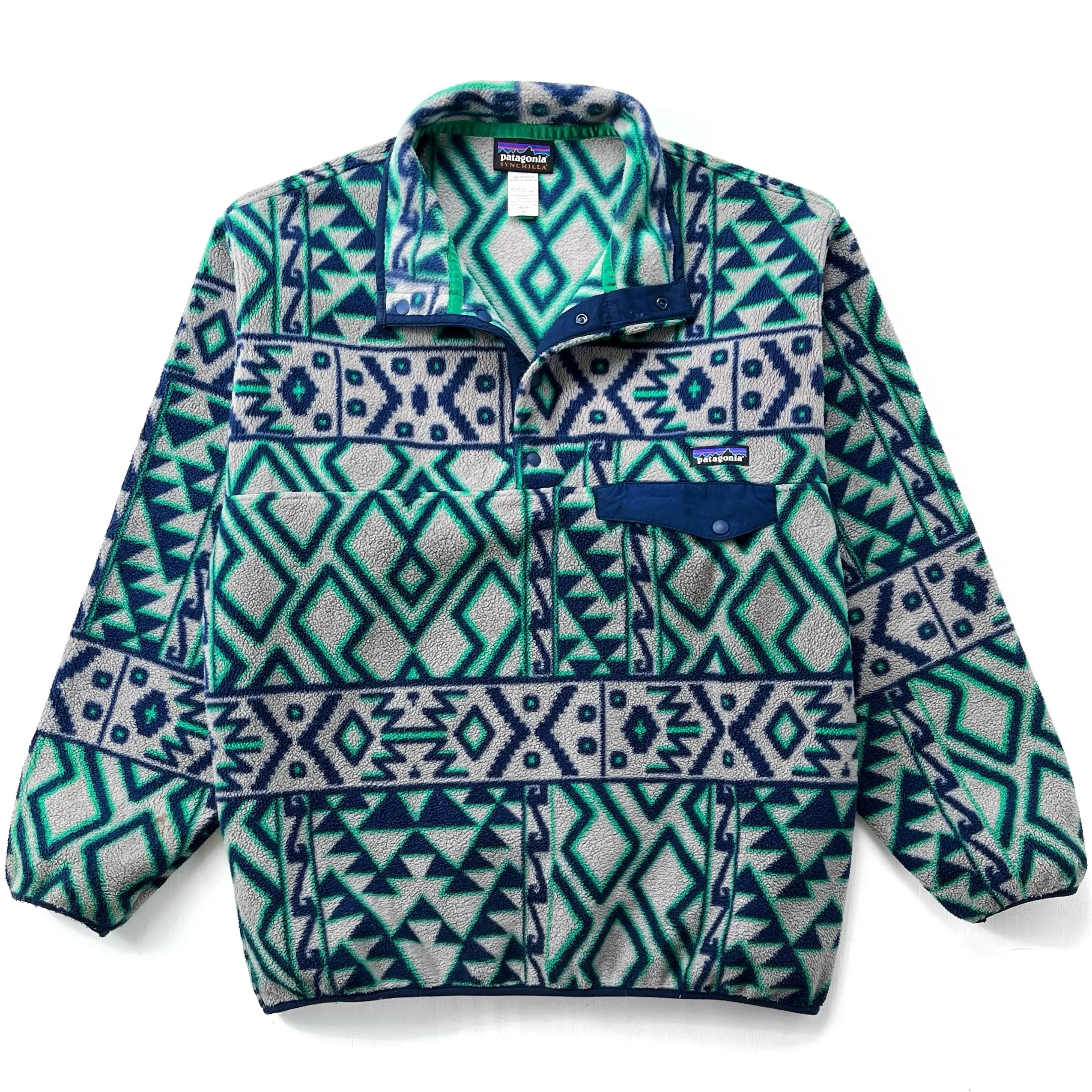 2014 Patagonia Printed Synchilla Snap-T, Montana Siete: Grey (M/L)