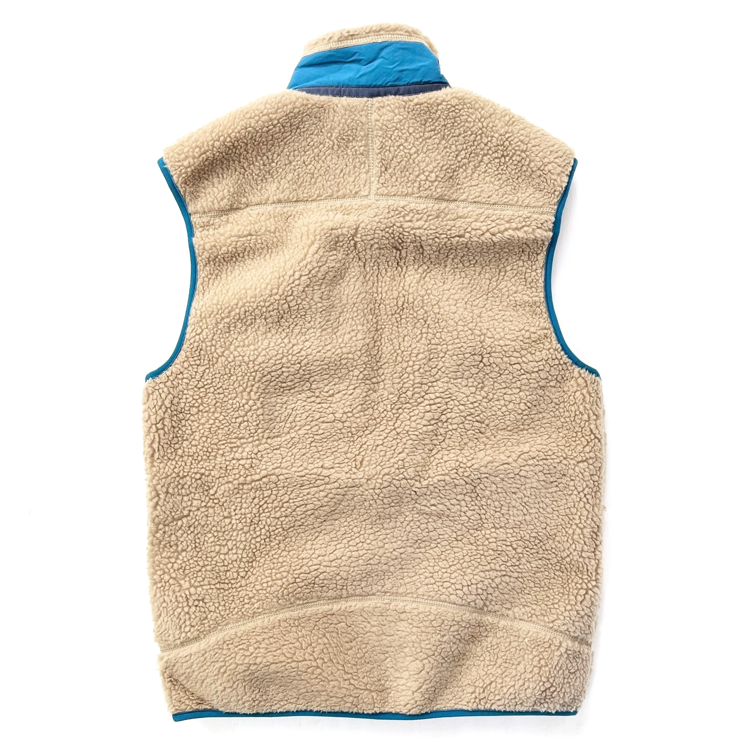 2015 Patagonia Classic Retro-X Fleece Vest, Ash Tan & Blue (S)