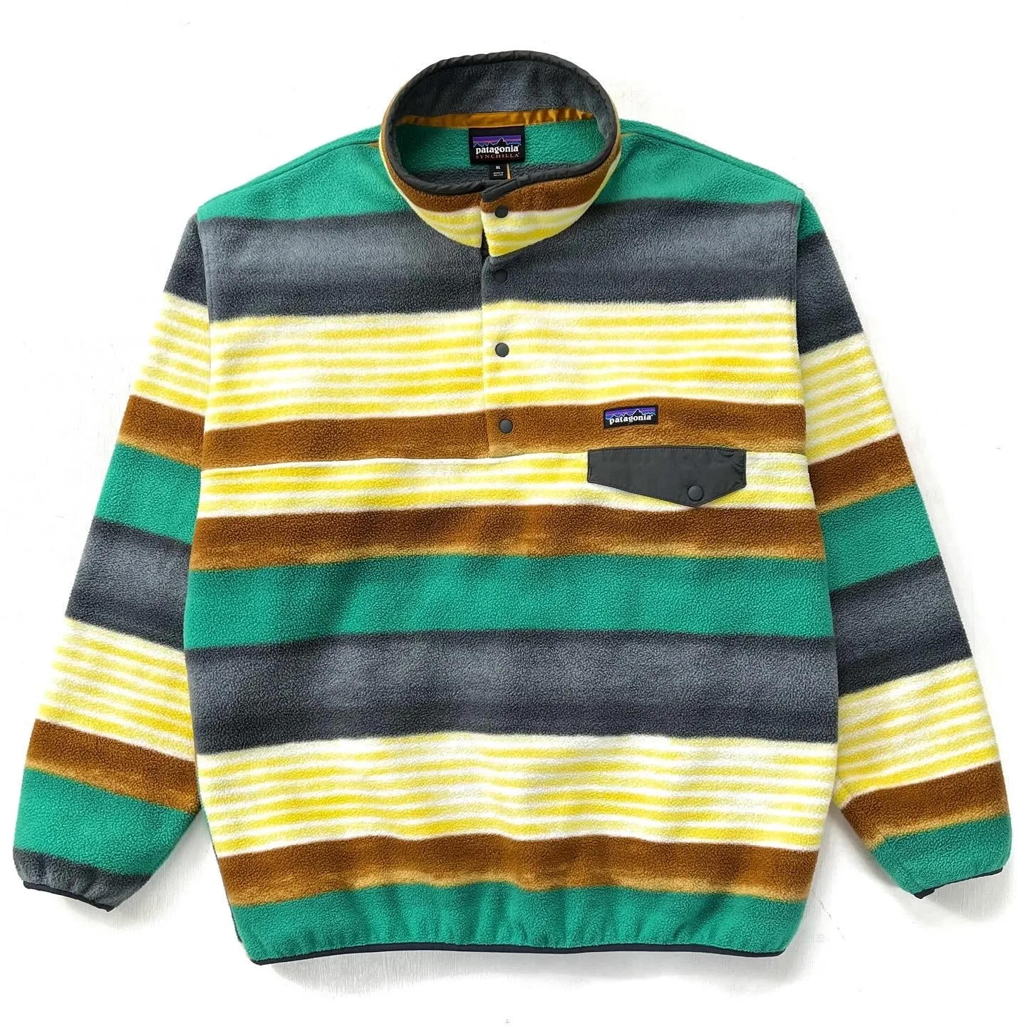 2016 Patagonia Printed Synchilla Snap-T, Painted Fitz Stripe (XL)