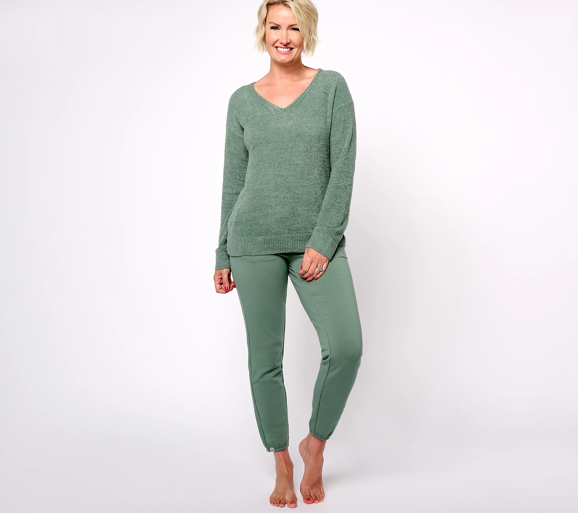 "As Is" Barefoot Dreams Petite CozyChic Pullover & Pant Set