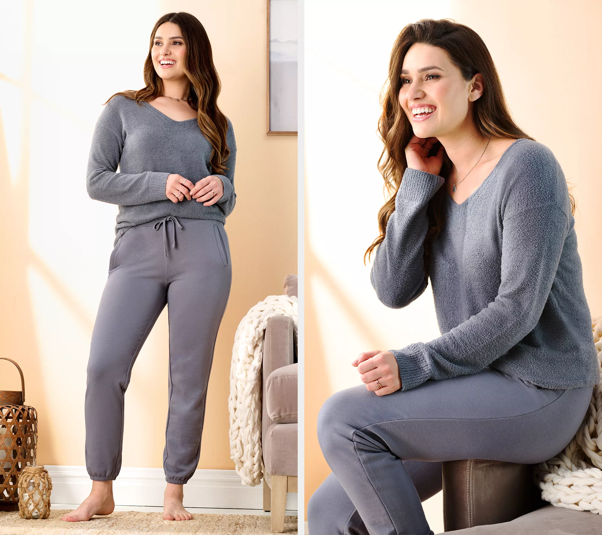 "As Is" Barefoot Dreams Petite CozyChic Pullover & Pant Set