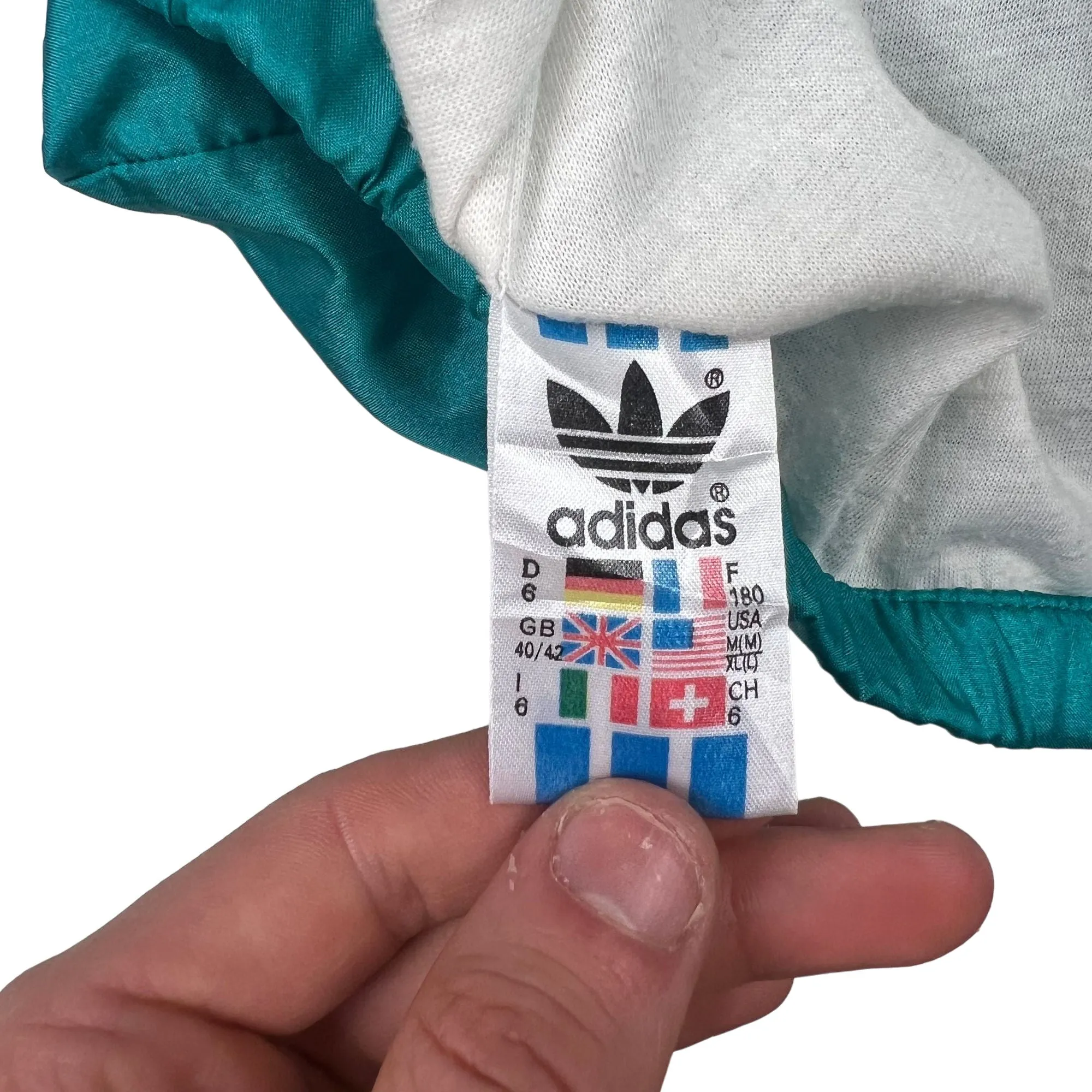 Adidas 90's Colourblock Track Jacket Teal Purple White