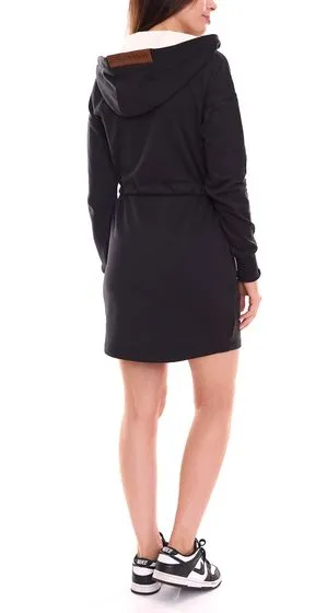 ALIFE AND KICKIN Scarla Damen Mini-Kleid Pullover-Kleid Langarm-Kleid mit Kapuze Sweat-Kleid 56627421 Schwarz