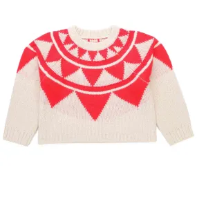 American Outfitters Beige And Red Inuit Pullover For Girls And Teen