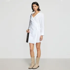 Ari V-Neck Wrap Dress | White