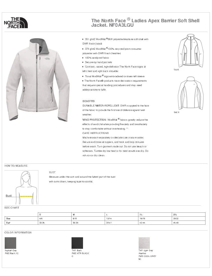 B2B1 NF0A3LGU The North Face Ladies Apex Barrier Soft Shell Jacket