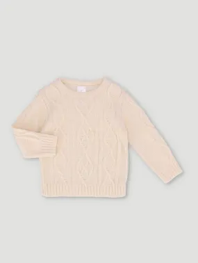 Baby Boys Cable Knit Jacket - Cream