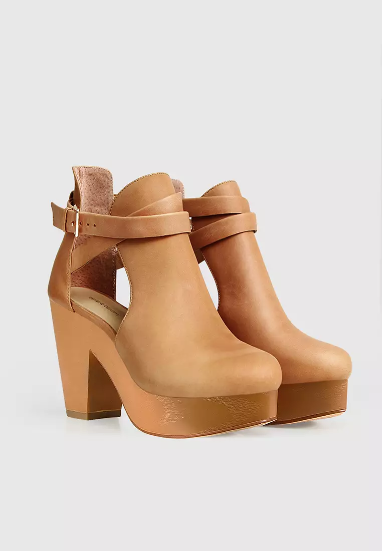 Belle & Bloom Fearless Clog Ankle Boot - Tan