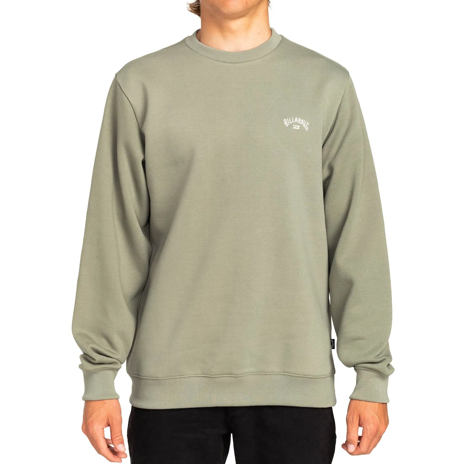 Billabong Mens Arch Crew Neck Pullover Sweatshirt - Sage