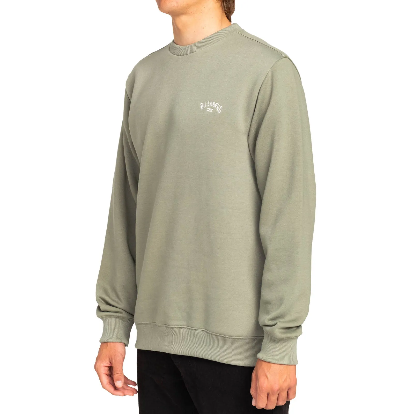 Billabong Mens Arch Crew Neck Pullover Sweatshirt - Sage