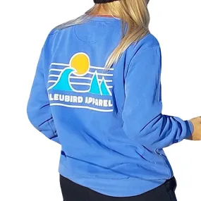 Bleubird Horizon Crew Neck Pullover Sweatshirt - Ocean