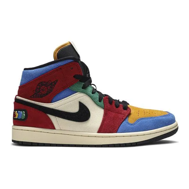 Blue the great x nike air jordan 1 mid (fearless/ multicolor/ muslin/ varsity red/ royal/ taxi/ blac