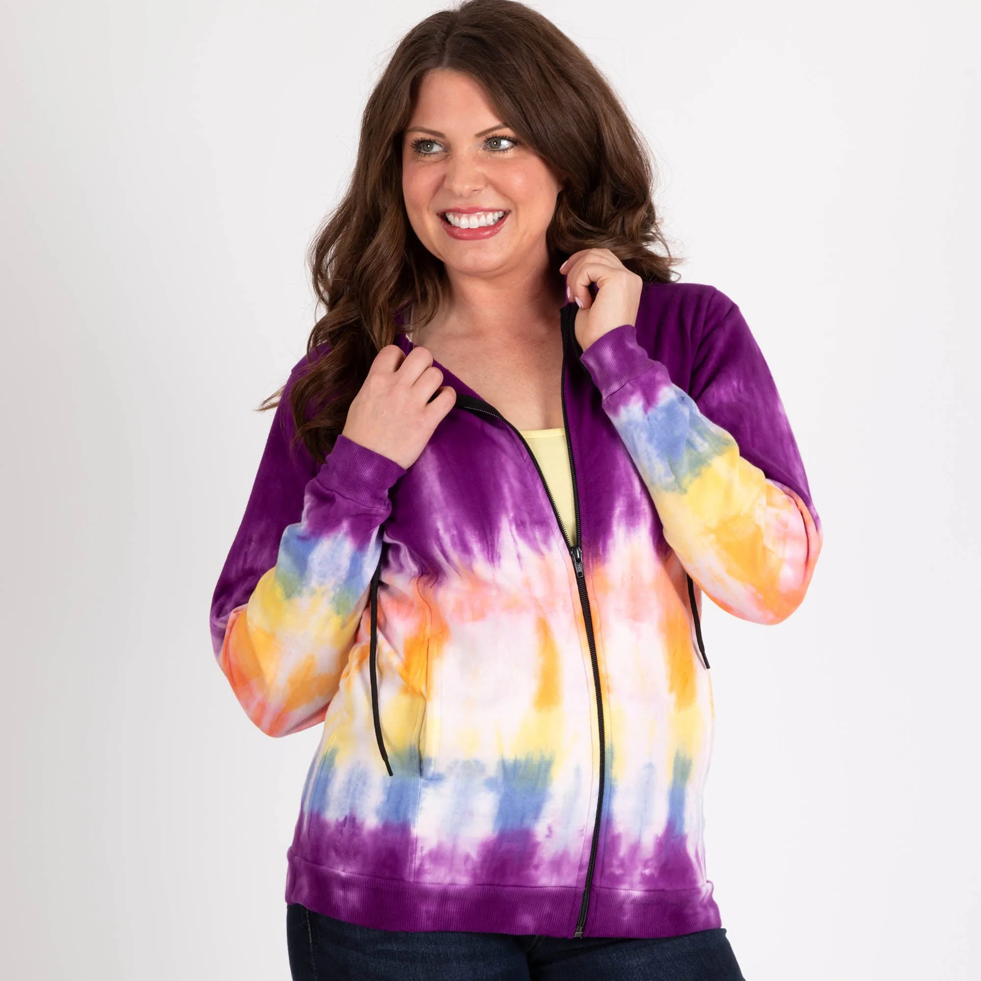 Blurred Rainbow Lightweight Hooded Jacket