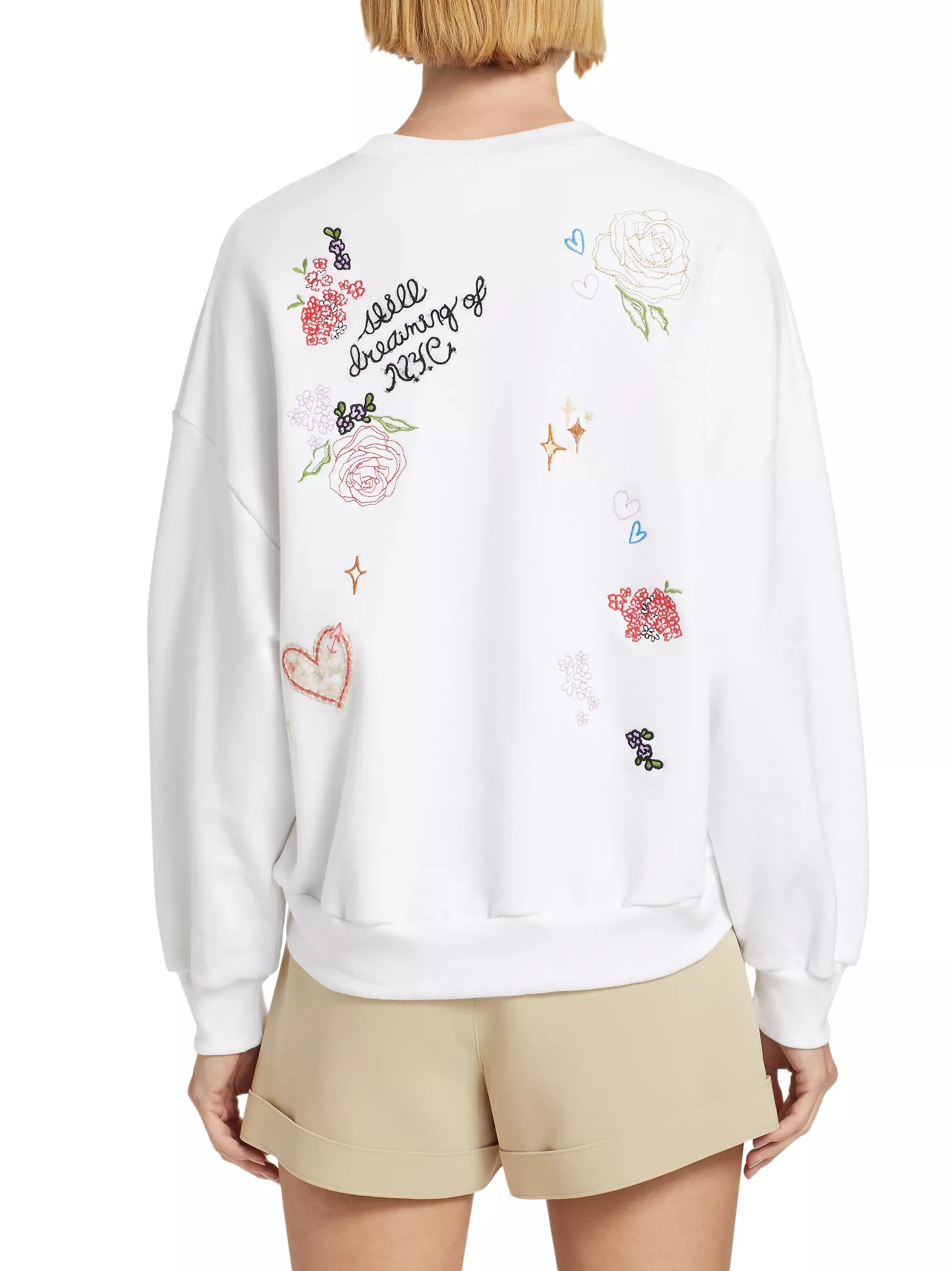 Brandy Daydream Doodles Embroidered Pullover - White Multi