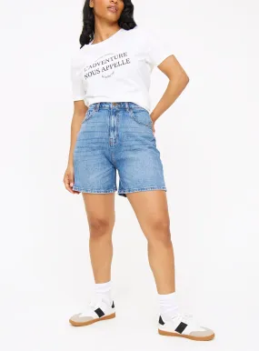 Buy Mid Wash Denim Mom Shorts 12 | Shorts | Tu