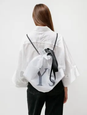 by Yohji Yamamoto Ripstop Logo Backpack - White