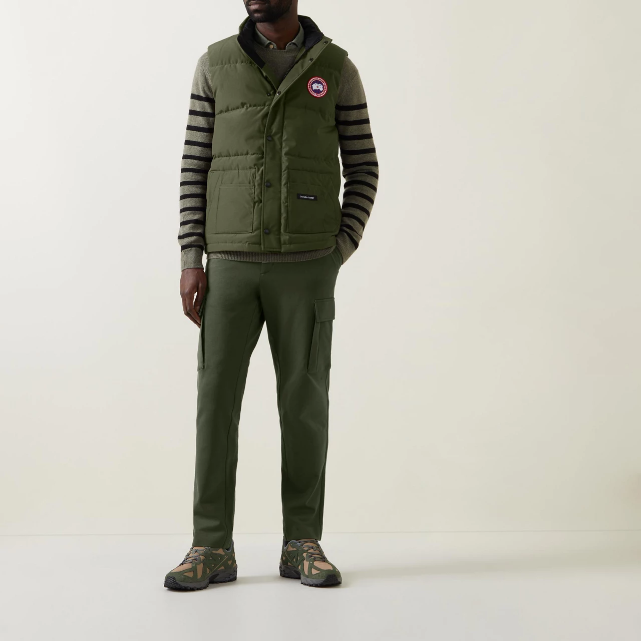 CANADA GOOSE The Sustainable Edit Freestyle Logo Down-Filled Gilet - Khaki