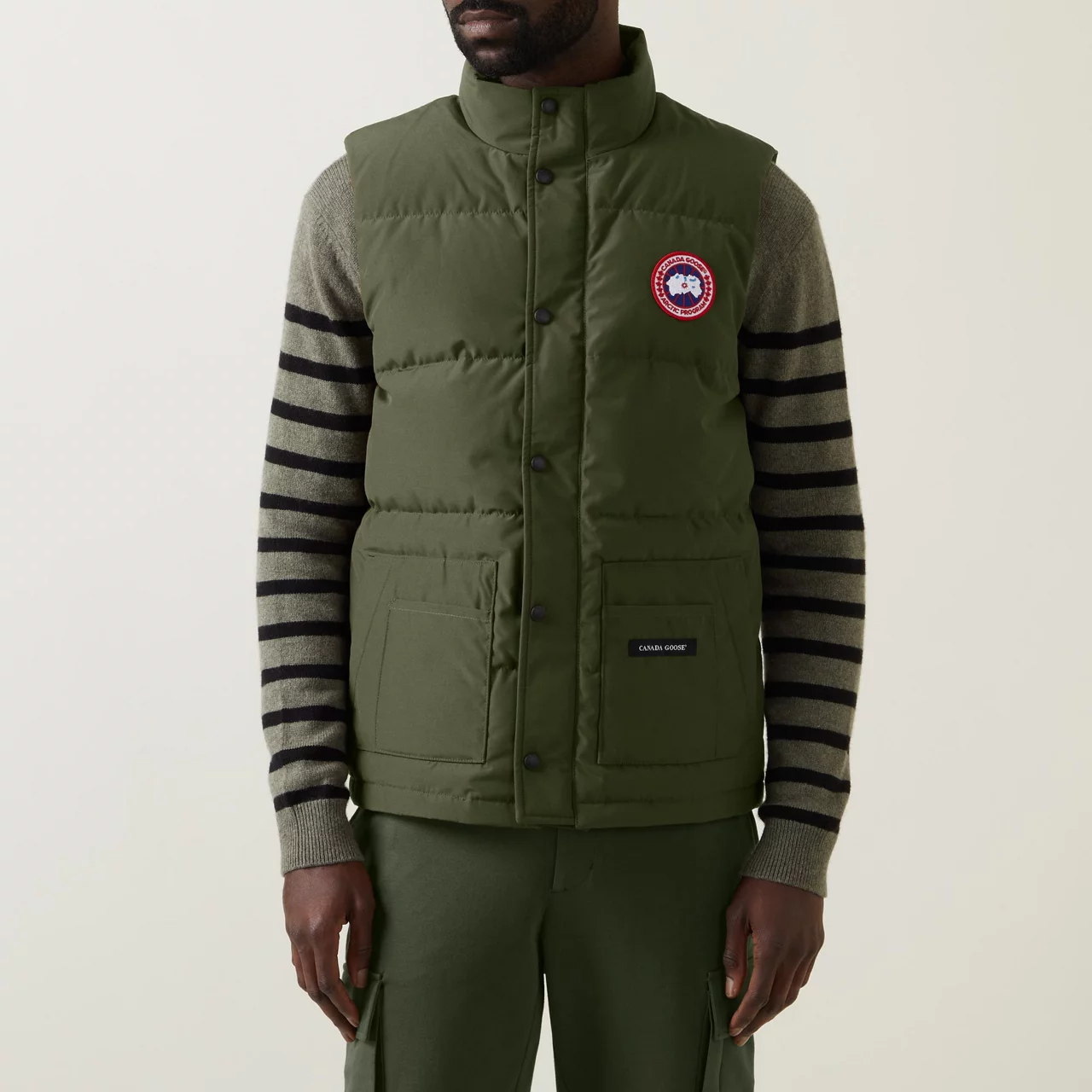 CANADA GOOSE The Sustainable Edit Freestyle Logo Down-Filled Gilet - Khaki