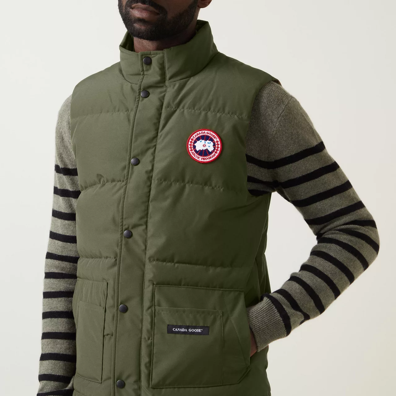 CANADA GOOSE The Sustainable Edit Freestyle Logo Down-Filled Gilet - Khaki