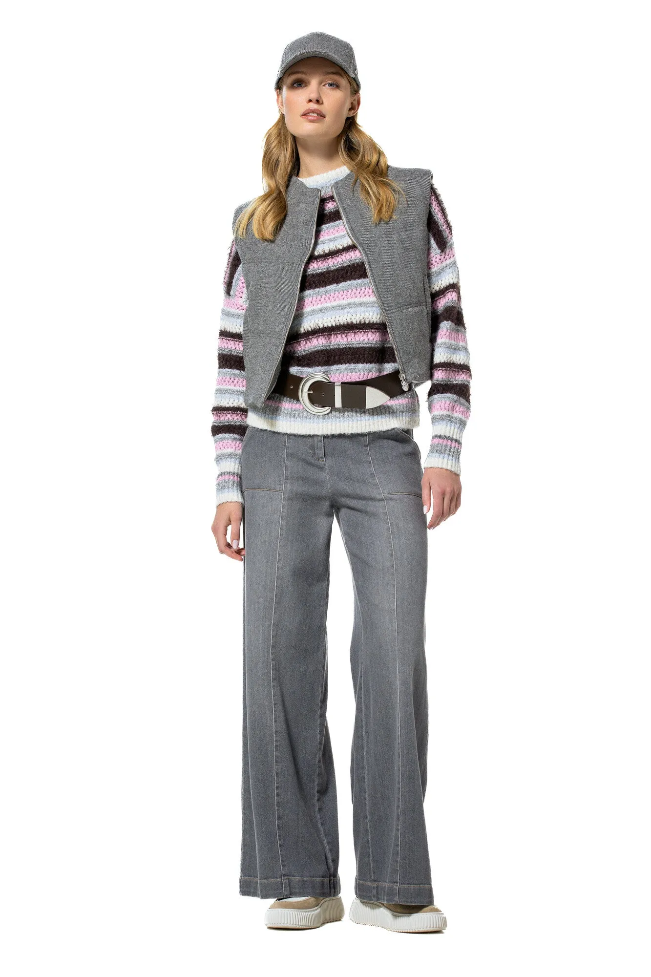 Caroline Biss MULTICOLOR STRIPED PULLOVER