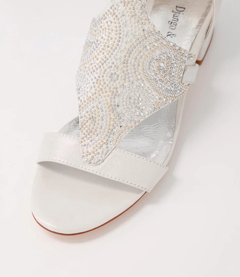 DJANGO & JULIETTE Tomika White Shimmer Mix Sandals