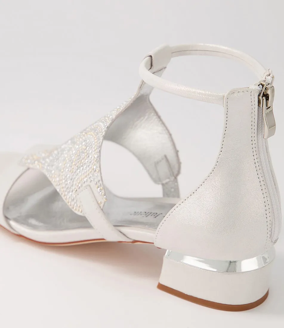 DJANGO & JULIETTE Tomika White Shimmer Mix Sandals