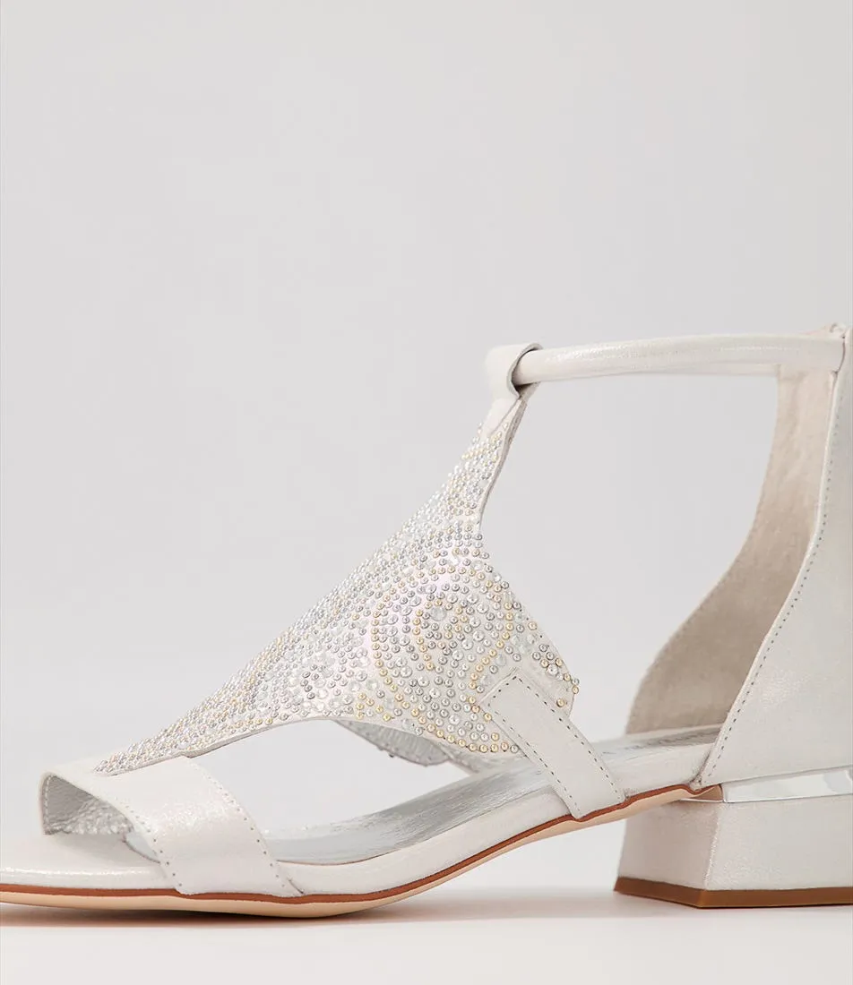 DJANGO & JULIETTE Tomika White Shimmer Mix Sandals