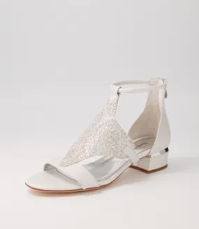 DJANGO & JULIETTE Tomika White Shimmer Mix Sandals