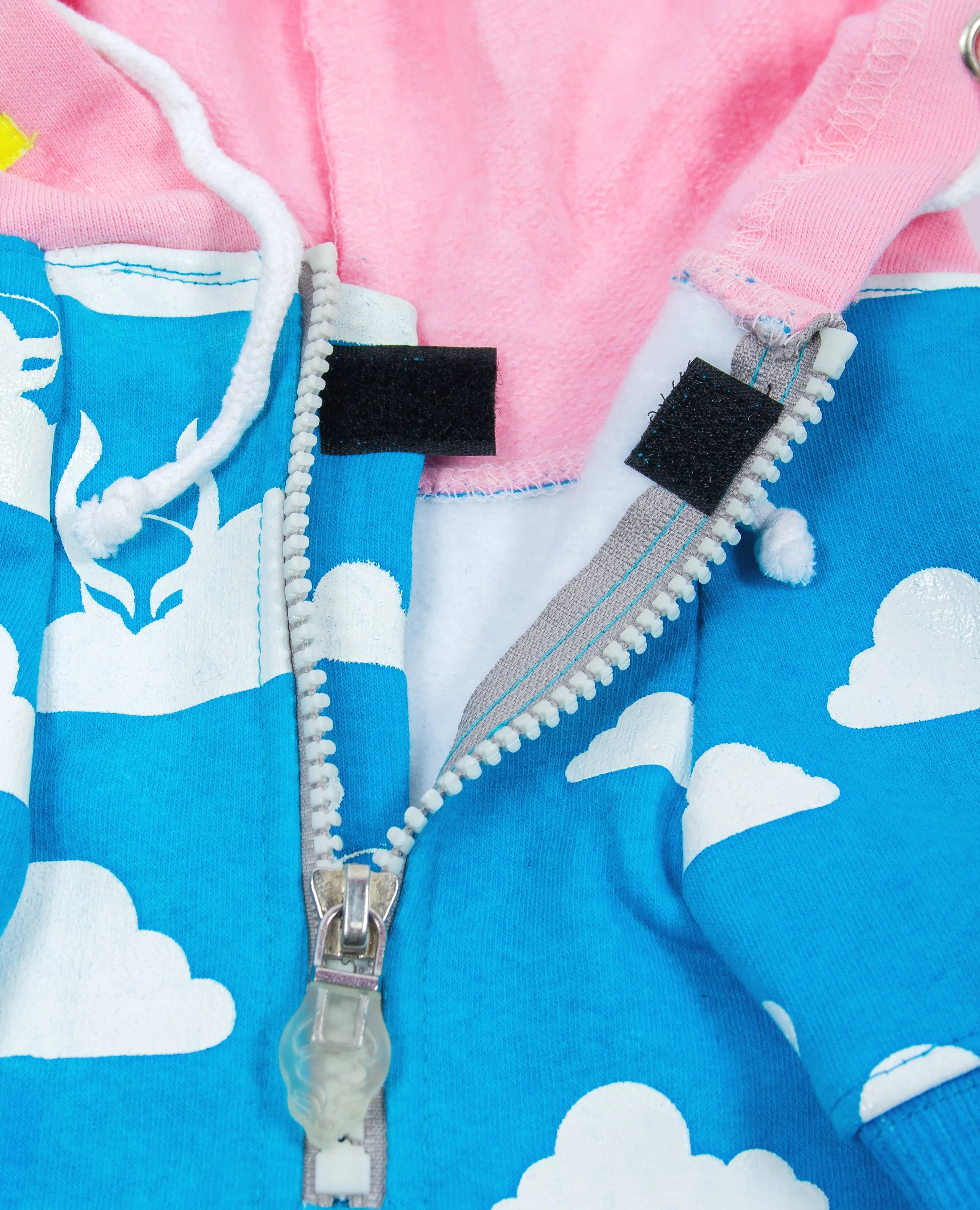 DOG HOODIE CLOUD PLAI BLUE / PINK