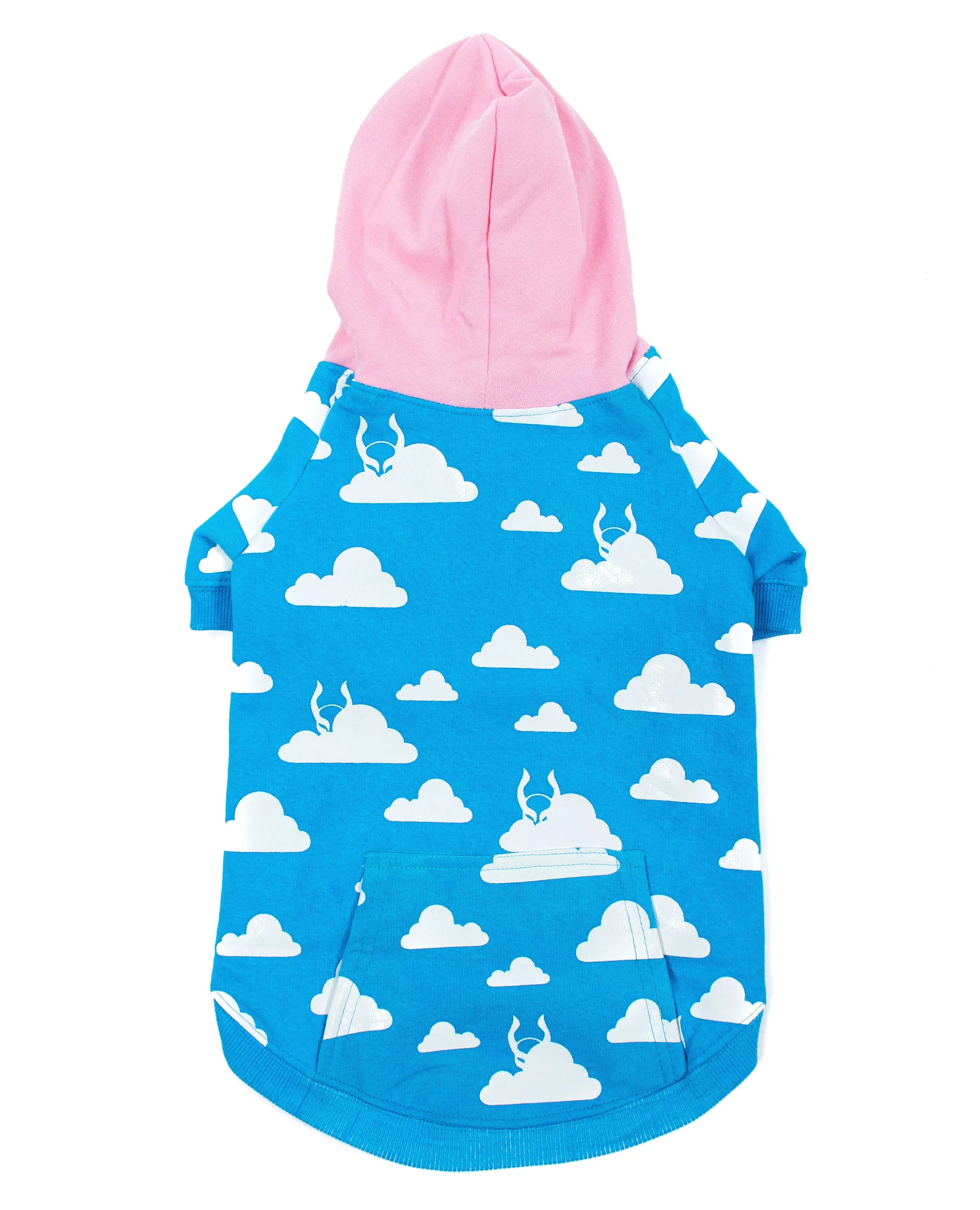 DOG HOODIE CLOUD PLAI BLUE / PINK