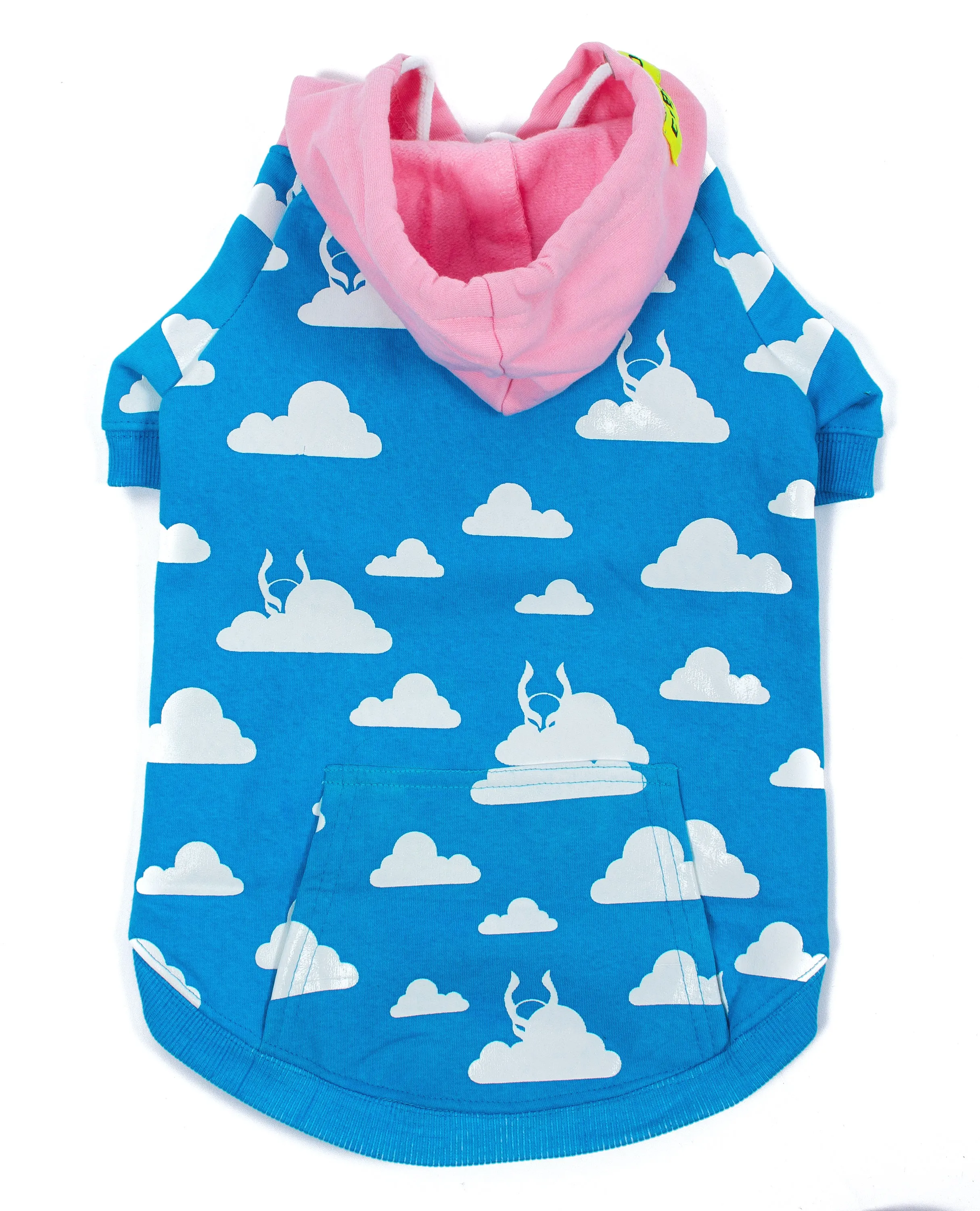 DOG HOODIE CLOUD PLAI BLUE / PINK