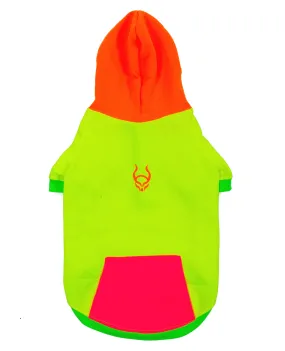 DOG HOODIE MULTI NEON