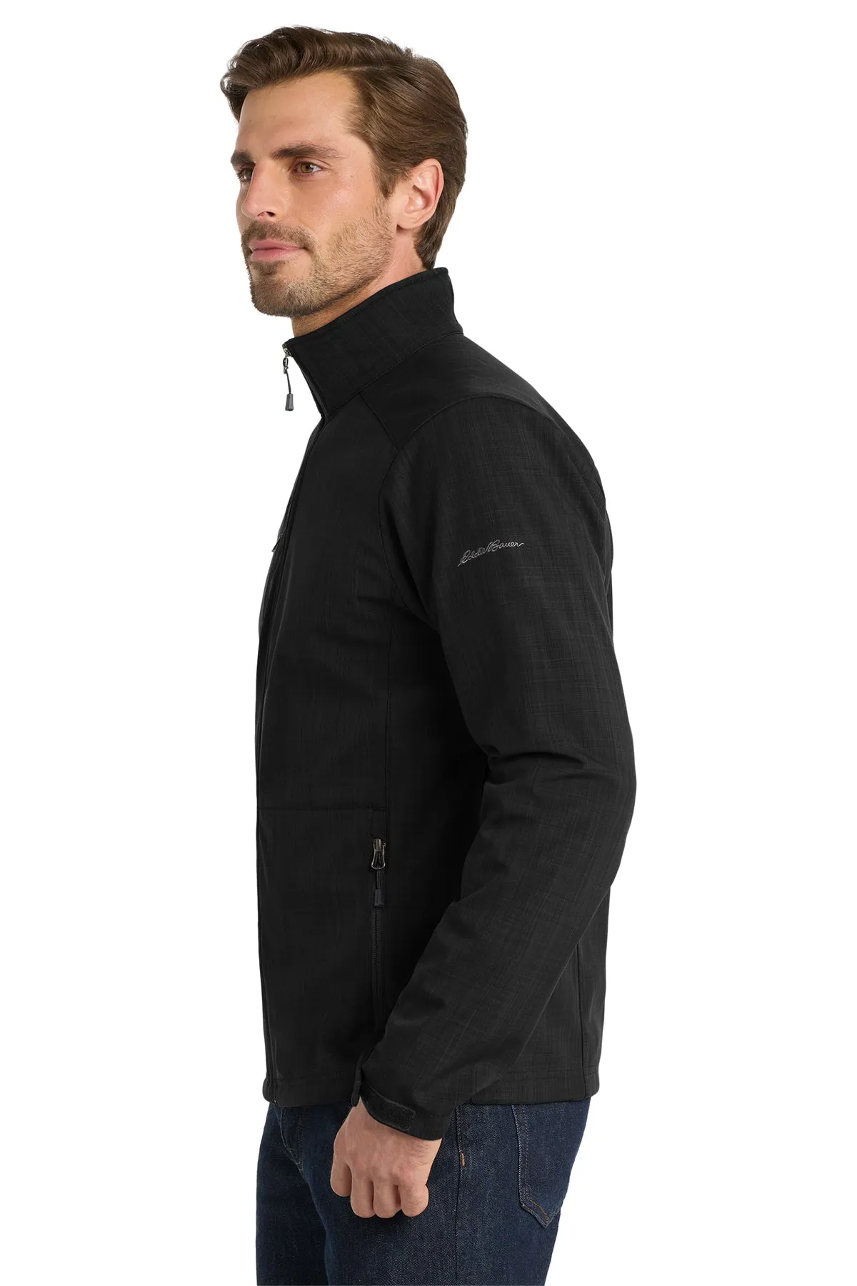 Eddie Bauer Shaded Crosshatch Soft Shell Jacket, Black [Lucid Bots]