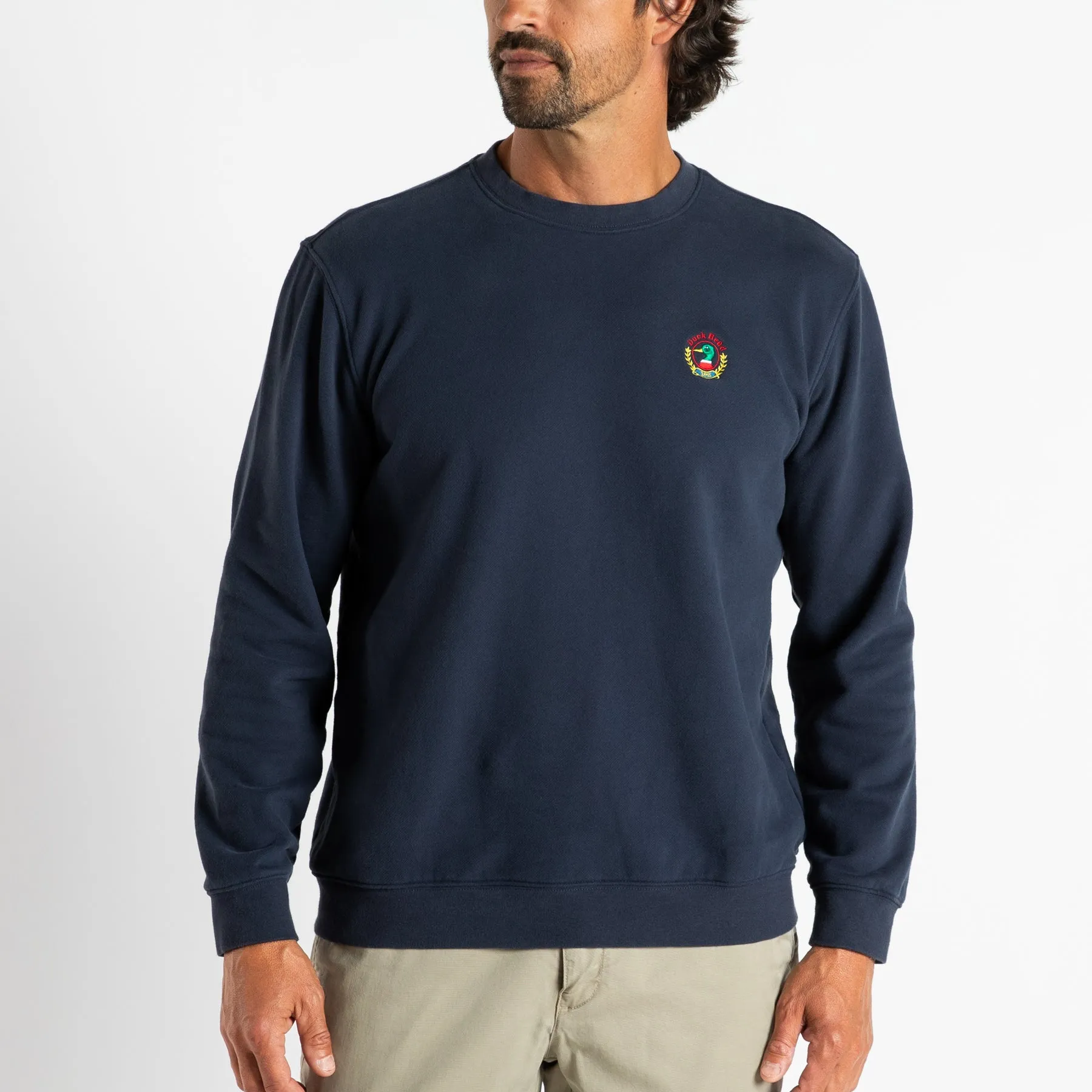 Embroidered Crest Crewneck Pullover