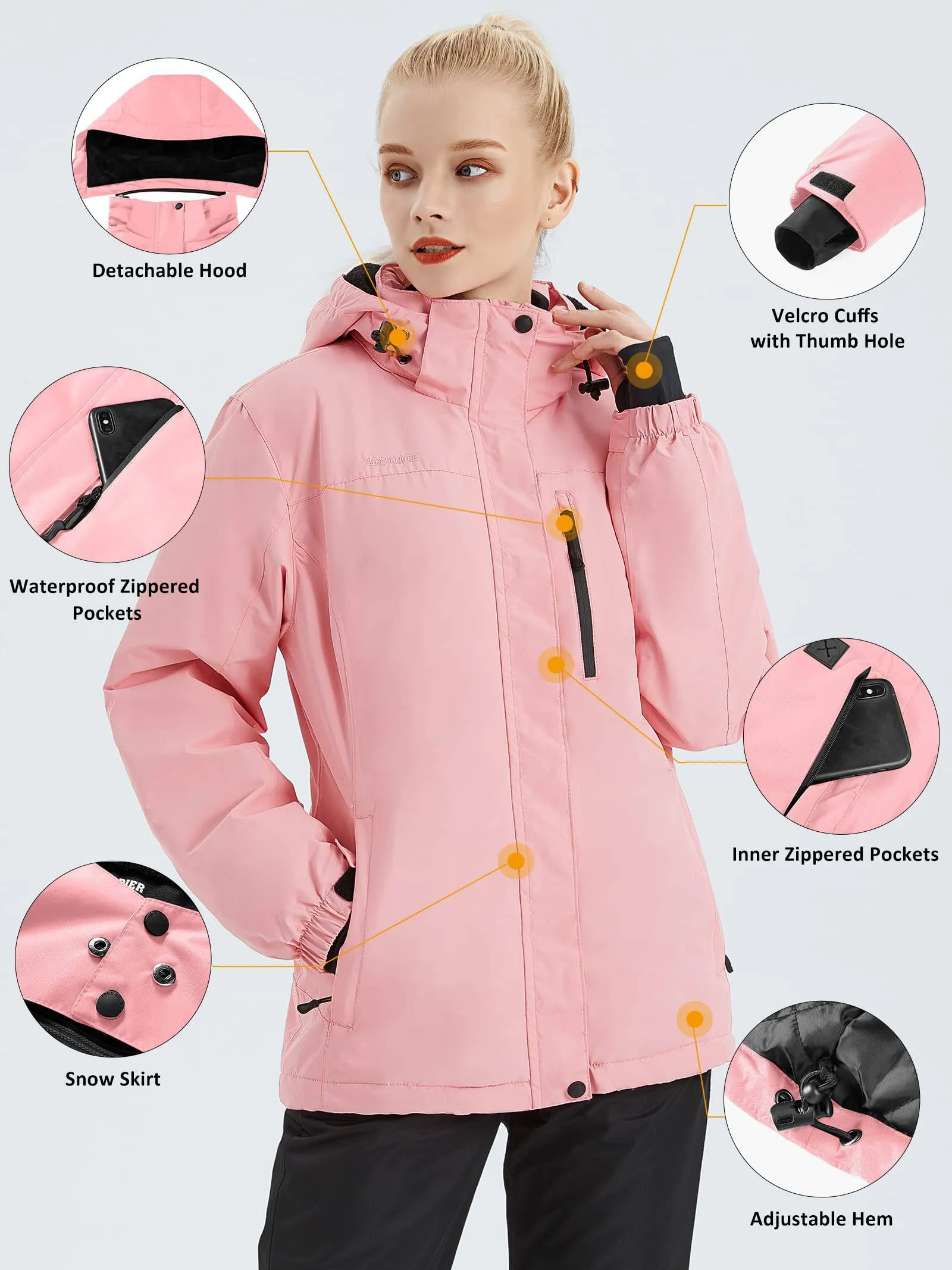 ETHEREAL Women's Waterproof Ski Snow Jacket