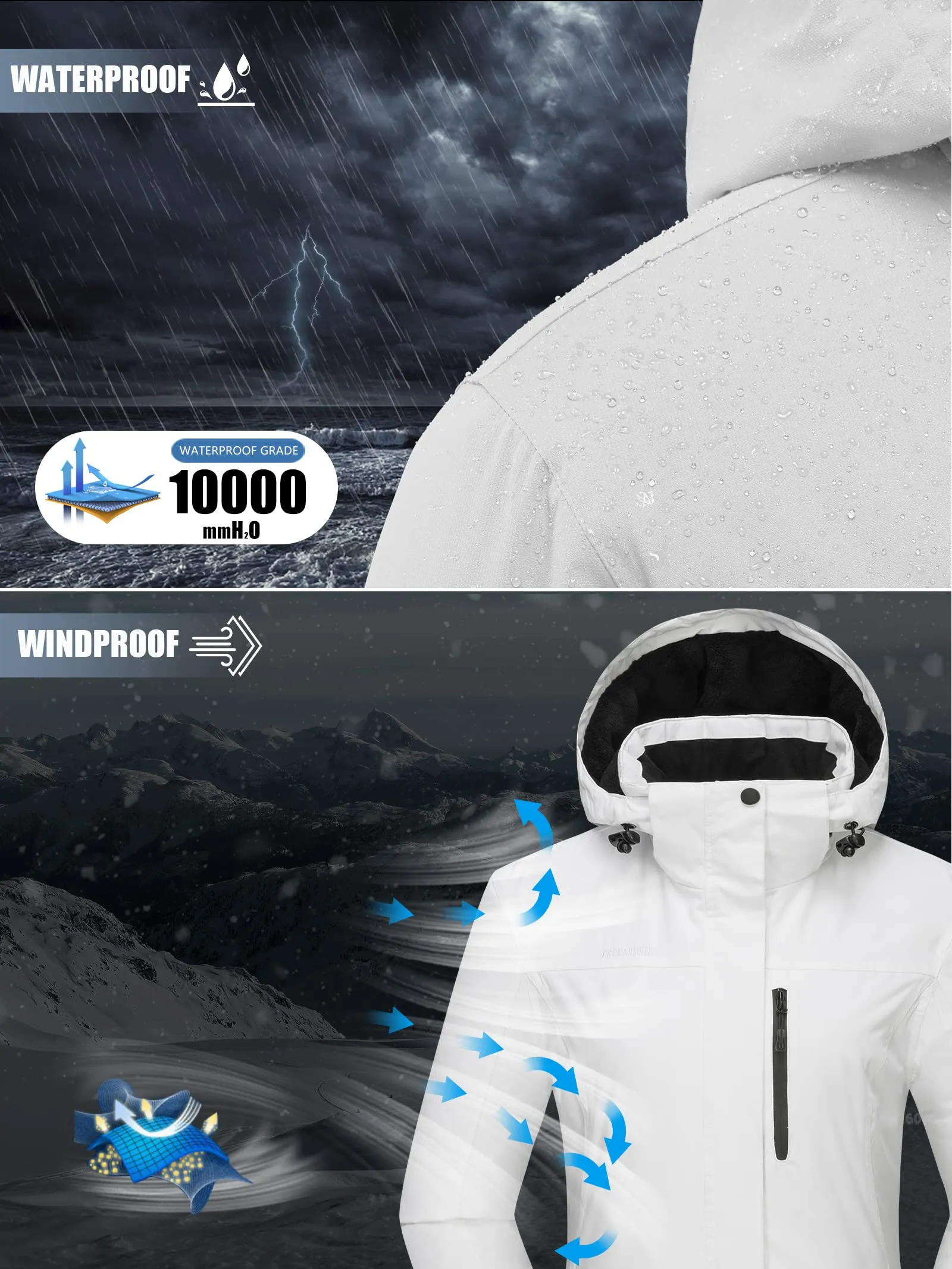 ETHEREAL Women's Waterproof Ski Snow Jacket