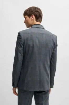 Extra-slim-fit jacket in checked performance-stretch fabric