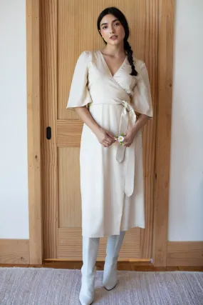 Fete Wrap Dress - Natural Tencel